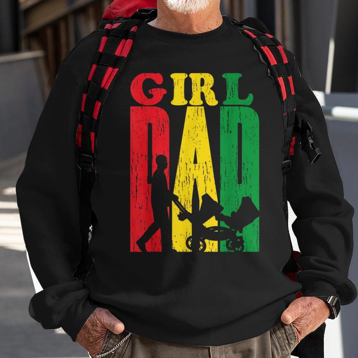 Junenth Black Afro Fathers Day Girl Dad Father Melanin Sweatshirt Gifts for Old Men