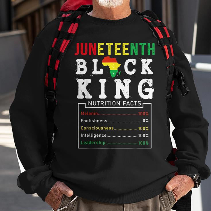 Junenth Black King Nutrition Facts Fathers Day Melanin Gift For Mens Sweatshirt Gifts for Old Men