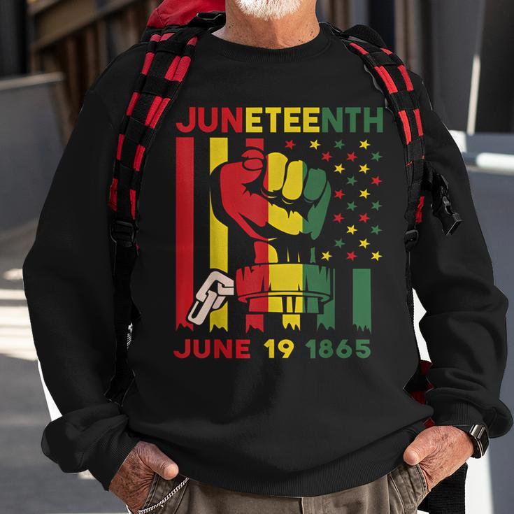 Junenth Celebrating Black Freedom 1865 African American Sweatshirt Gifts for Old Men