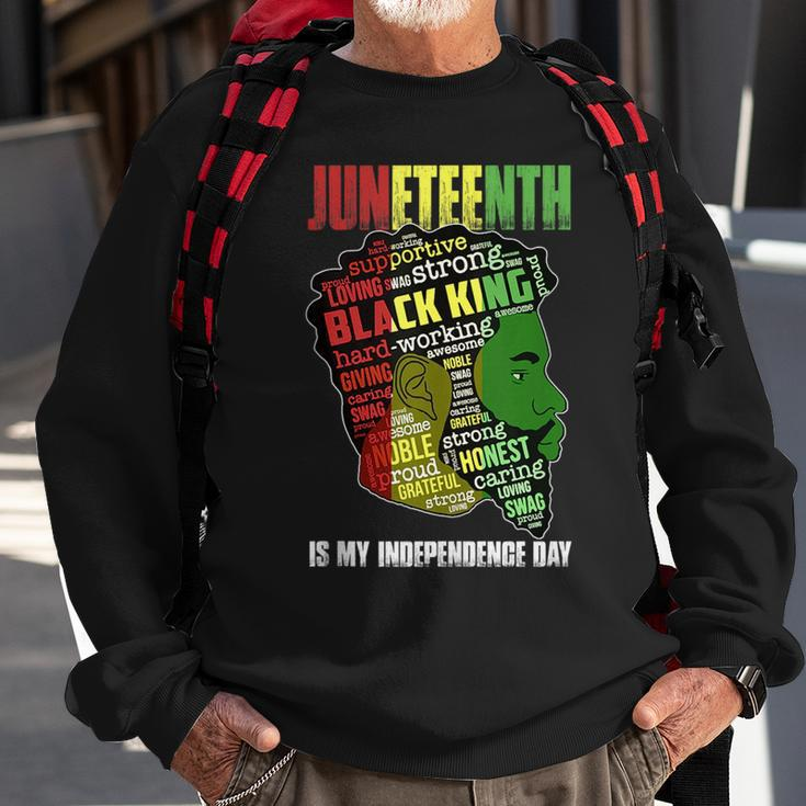 Junenth Is My Independence Day Black King Fathers Day Men Sweatshirt Gifts for Old Men