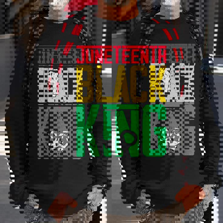 Junenth Is My Independence Day Black King Fathers Day Sweatshirt Gifts for Old Men