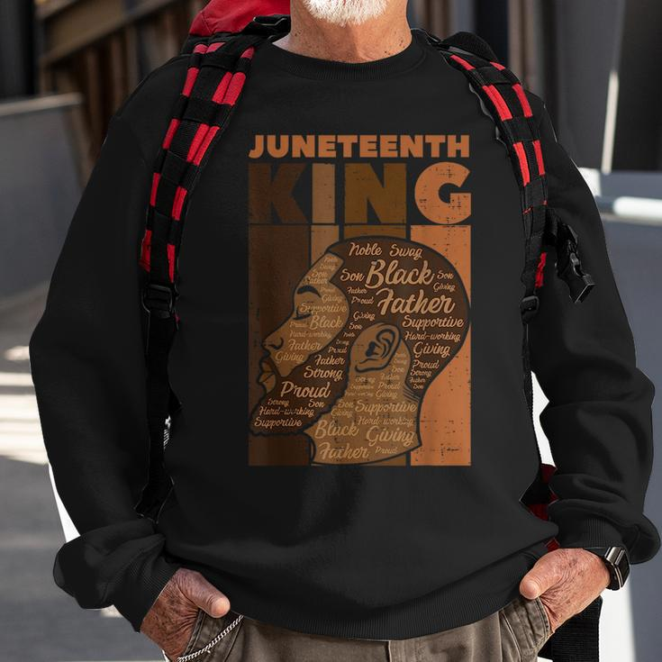 Junenth King Black Father Melanin African Dad Papa Men Sweatshirt Gifts for Old Men
