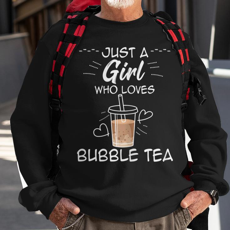 Just A Girl Who Loves Bubble Tea Cute Boba Milk Tea Design Sweatshirt Gifts for Old Men