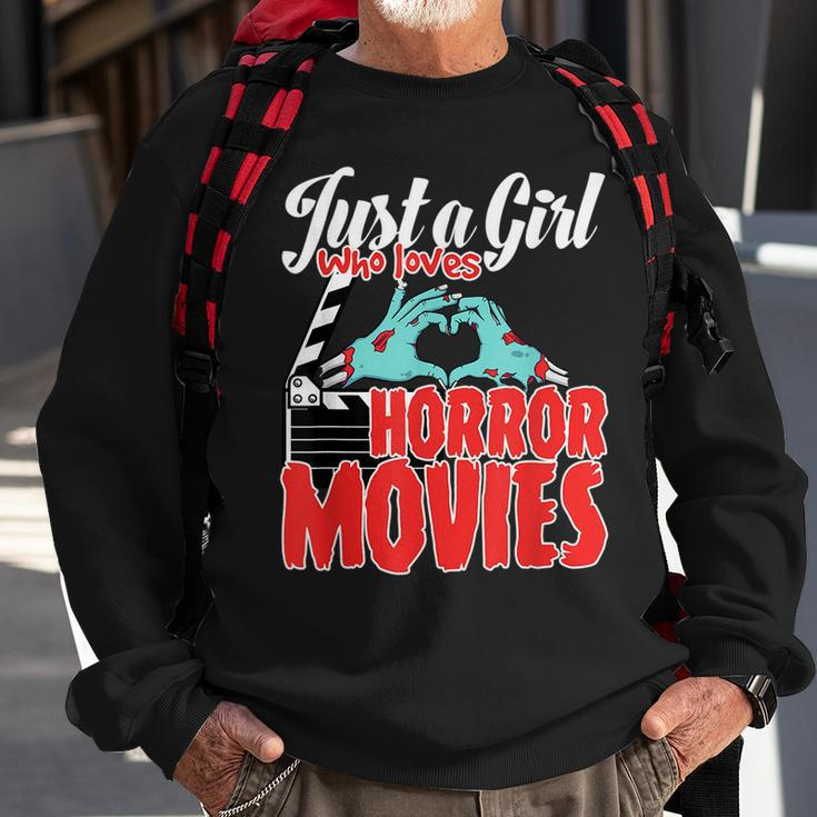 Just A Girl Who Loves Horror Movies And Chill A Scream Queen Movies Sweatshirt Gifts for Old Men