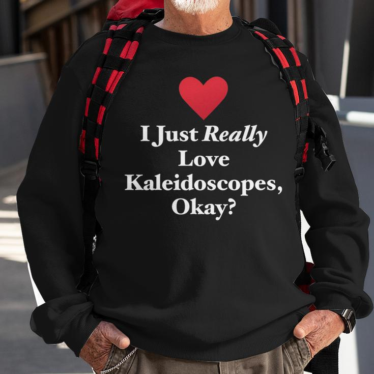 I Just Really Love Kaleidoscopes Okay Hilarious Fun Quote Sweatshirt Gifts for Old Men