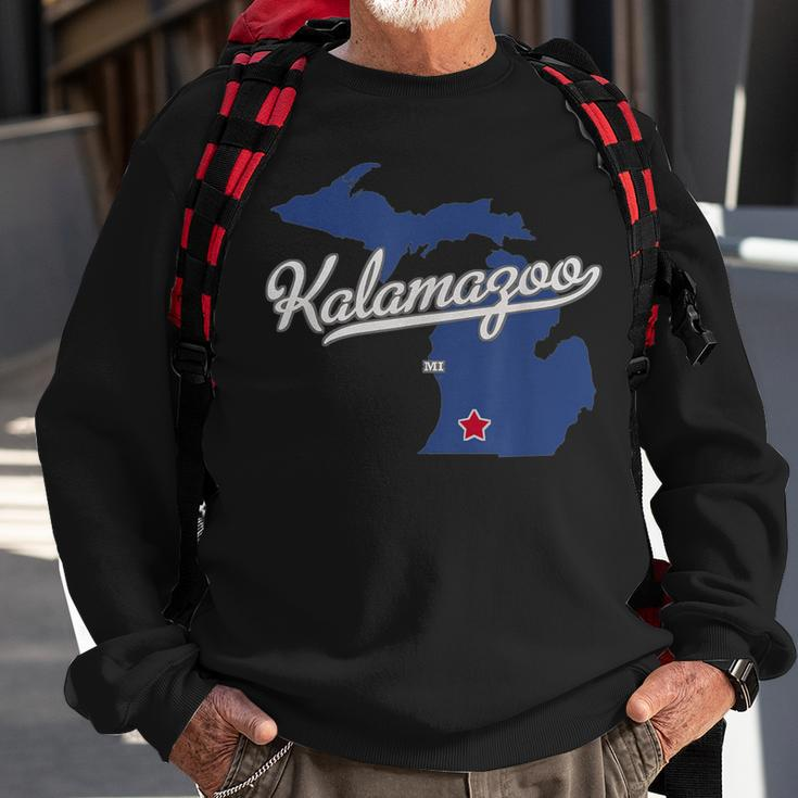Kalamazoo Michigan Mi Map Sweatshirt Gifts for Old Men