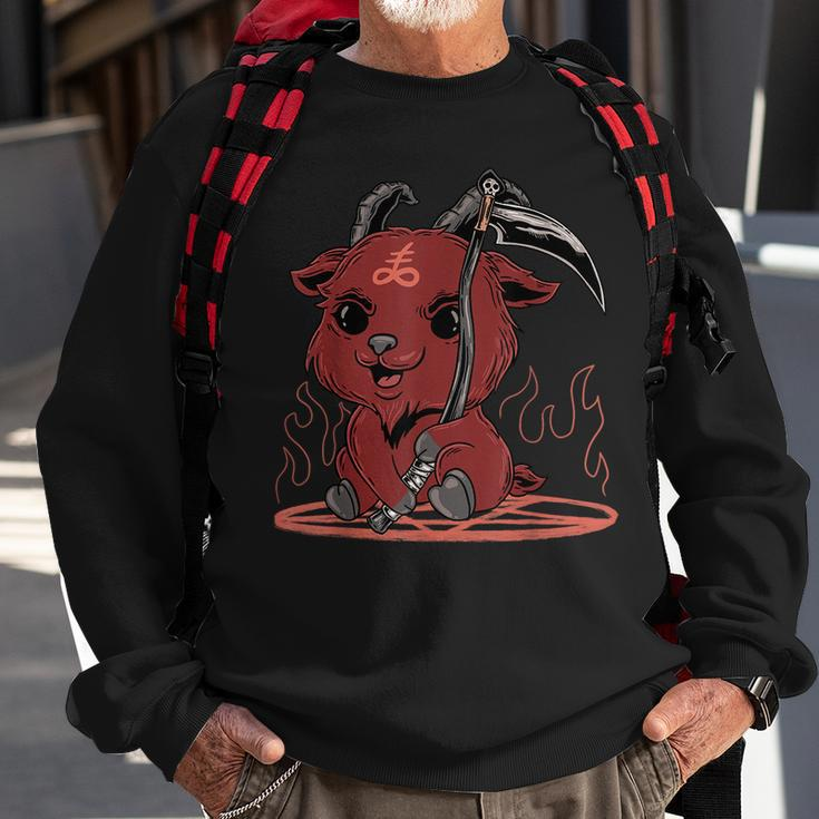 Kawaii Goth Satanic Baby Baphomet Sweatshirt Gifts for Old Men