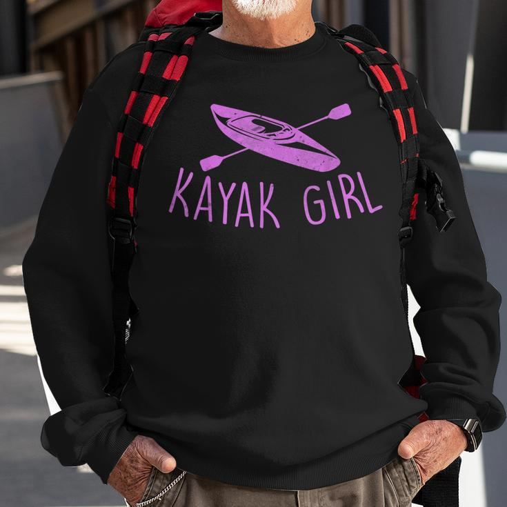 Kayak Girl Outdoor Sport Funny Camping Fishing Family Party Sweatshirt Gifts for Old Men