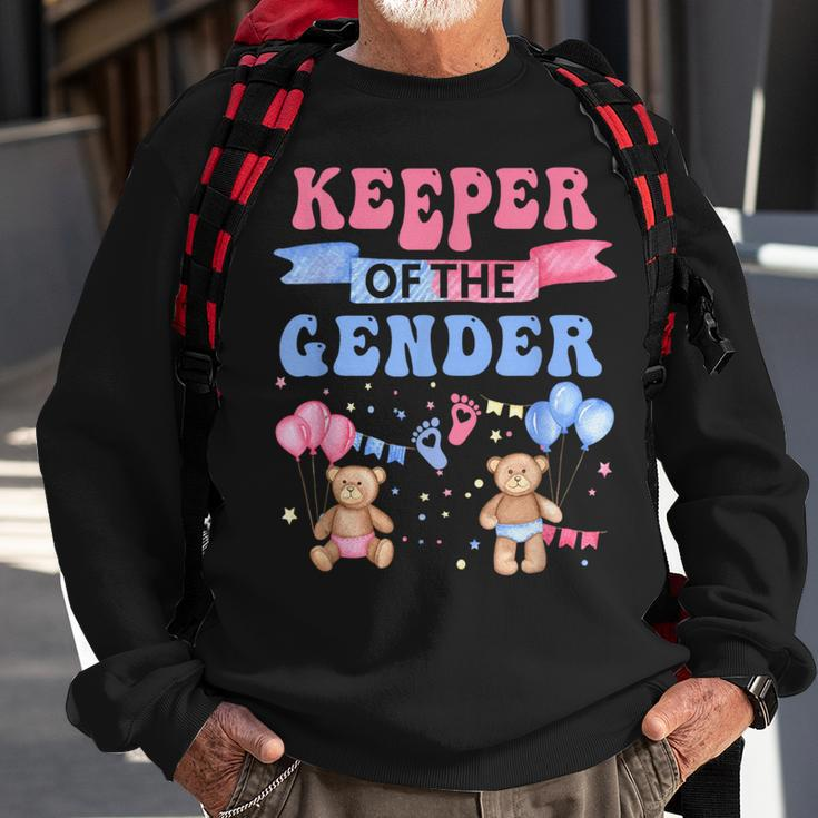 Keeper Of The Gender Reveal Baby Bear Balloons Pink Or Blue Sweatshirt Gifts for Old Men