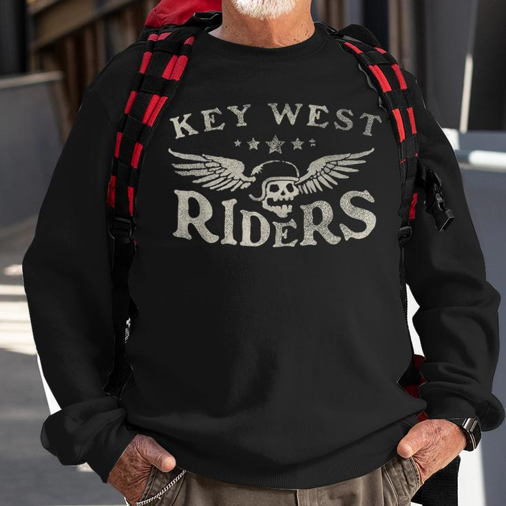 Key West Riders Motorcycle Skull Wings Sweatshirt Gifts for Old Men