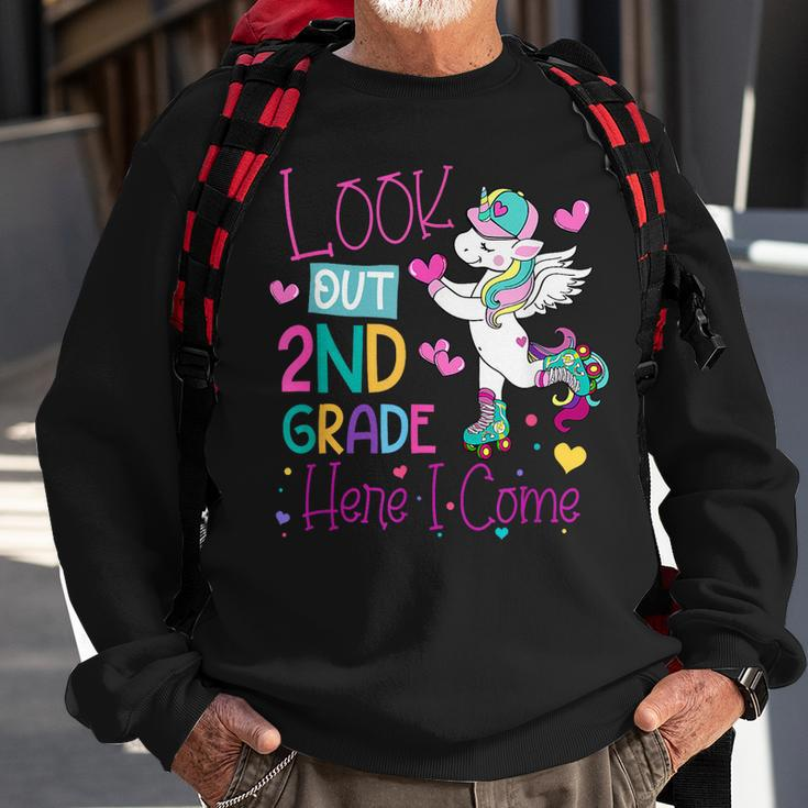 Kids Look Out 2Nd Grade Grade Here I Come Unicorn Sweatshirt Gifts for Old Men