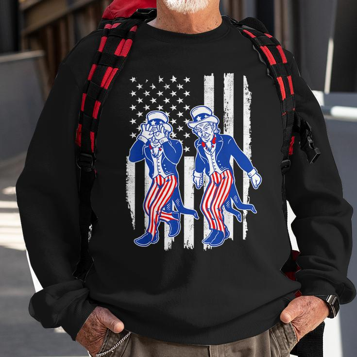 Kids Uncle Sam Griddy Dance 4Th Of July American Flag Sweatshirt Gifts for Old Men