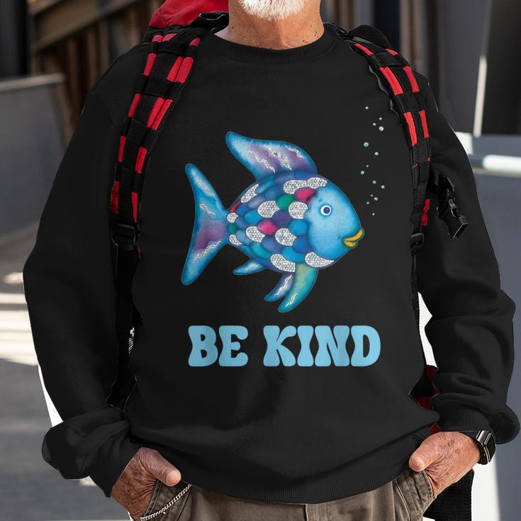 Be Kind Rainbow Fish Teacher Life Teaching Back To School Sweatshirt Gifts for Old Men