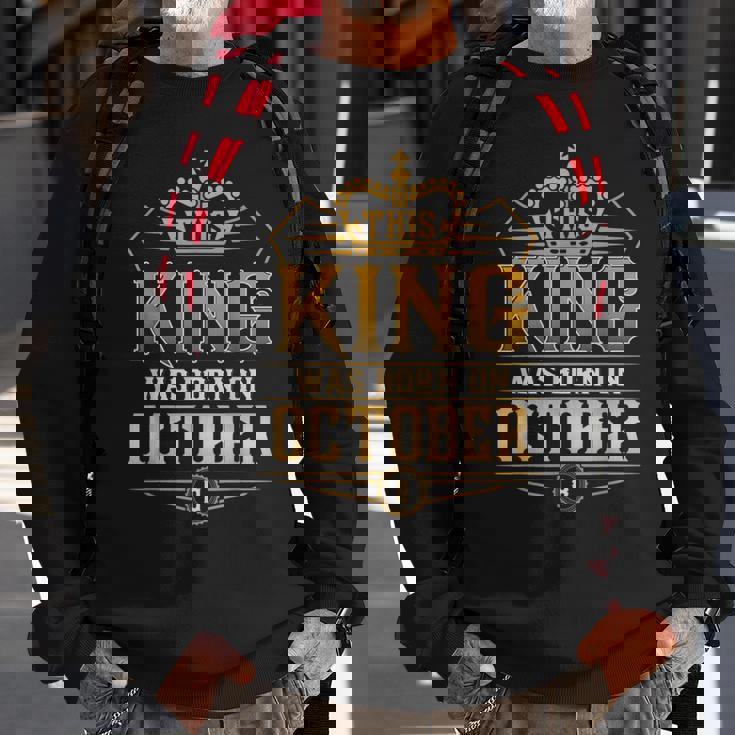 This King Was Born On October 8Th Libra Scorpio Sweatshirt Gifts for Old Men