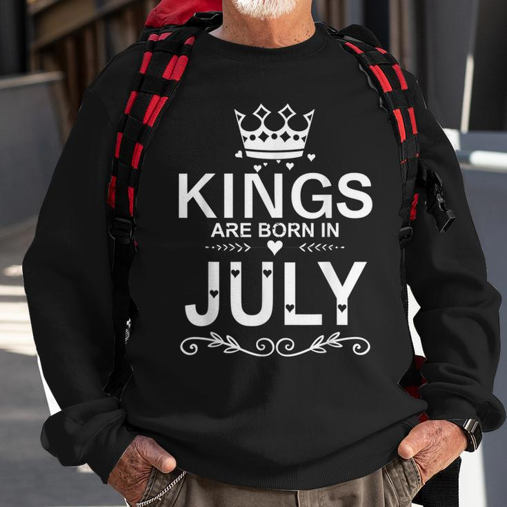 Kings Are Born In July Birthday Gift Father Day Men Sweatshirt Gifts for Old Men