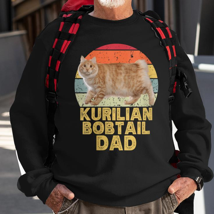 Kurilian Bobtail Cat Dad Retro Vintage For Cat Lovers Sweatshirt Gifts for Old Men