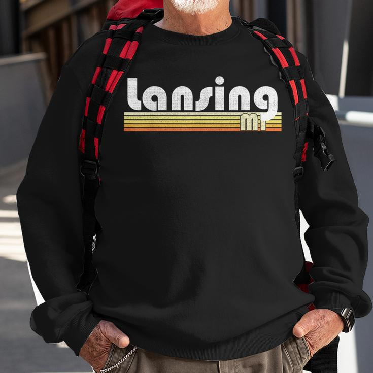 Lansing Michigan Retro Style City Vintage Pride 70S 80S Home Sweatshirt Gifts for Old Men