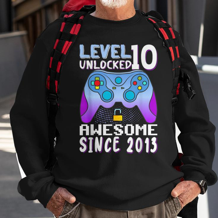 Level 10 Unlocked Awesome 2013 Video Game 10Rd Birthday Boy Sweatshirt Gifts for Old Men