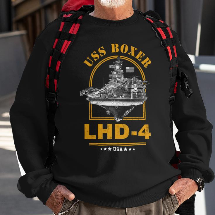 Lhd-4 Uss Boxer Sweatshirt Gifts for Old Men