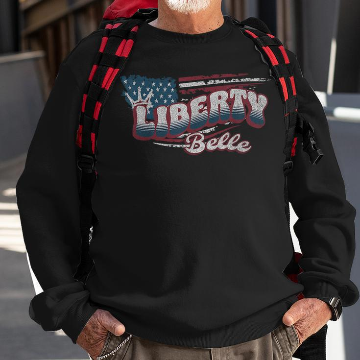 Liberty Belle July 4 American Usa Flag Crown Cute Patriotic Patriotic Funny Gifts Sweatshirt Gifts for Old Men