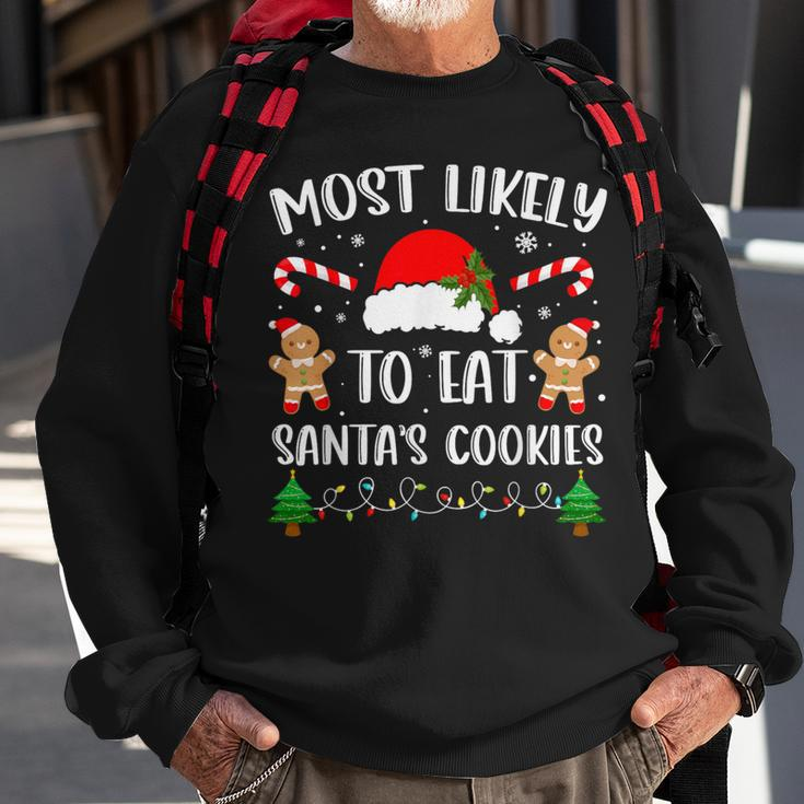 Most Likely To Eat Santa's Cookies Christmas Matching Family Sweatshirt Gifts for Old Men