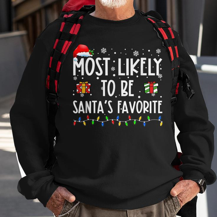 Most Likely To Be Santa's Favorite Christmas Believe Santa Sweatshirt Gifts for Old Men