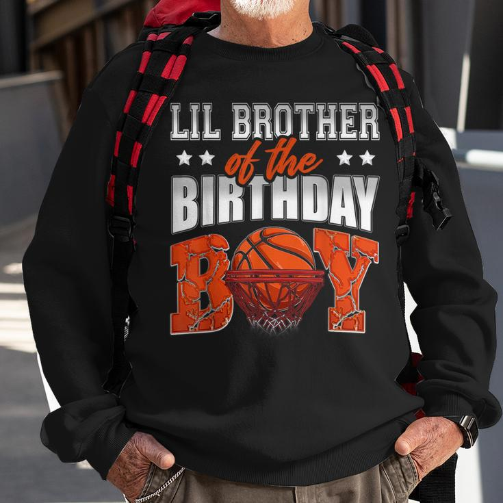 Lil Brother Of The Birthday Boy Basketball Family Baller Sweatshirt Gifts for Old Men