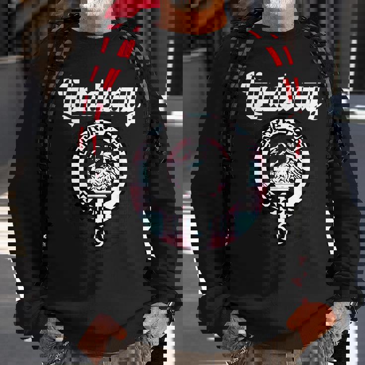Lindsay Clan Scottish Name Coat Of Arms Tartan Sweatshirt Gifts for Old Men