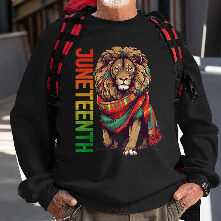 Lion Junenth Men Cool Black History African Flag Sweatshirt Gifts for Old Men