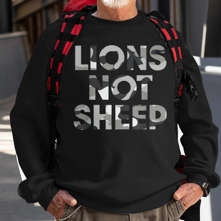Lions Not Sheep Grey Gray Camo Camouflage Sweatshirt Gifts for Old Men
