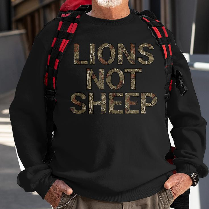 Lions Not Sheep Natural Brush Camo Graphic Sweatshirt Gifts for Old Men