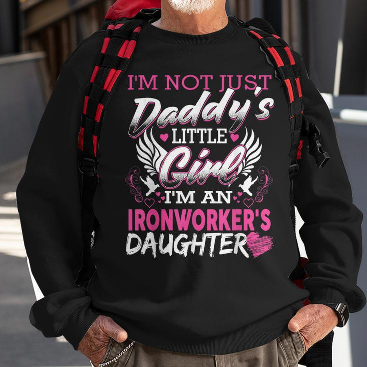 Little Daughter Girl Of Ironworker Dad Father Gift Sweatshirt Gifts for Old Men