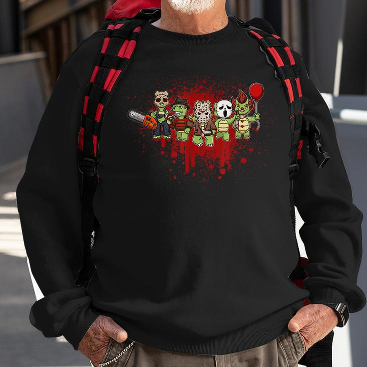 My Little Horror Crew Halloween Turtle Halloween Sweatshirt Gifts for Old Men