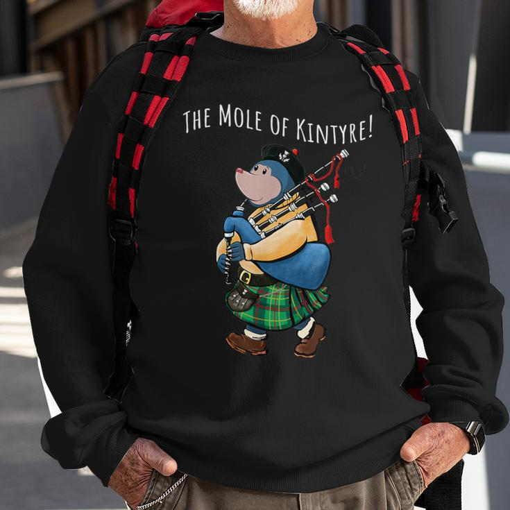 The Little Mole Of Kintyre Playing Bagpipes Sweatshirt Gifts for Old Men