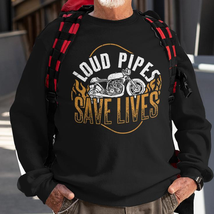 Loud Pipes Save Lives Speed Vehicle Drifting Motorcycle Sweatshirt Gifts for Old Men
