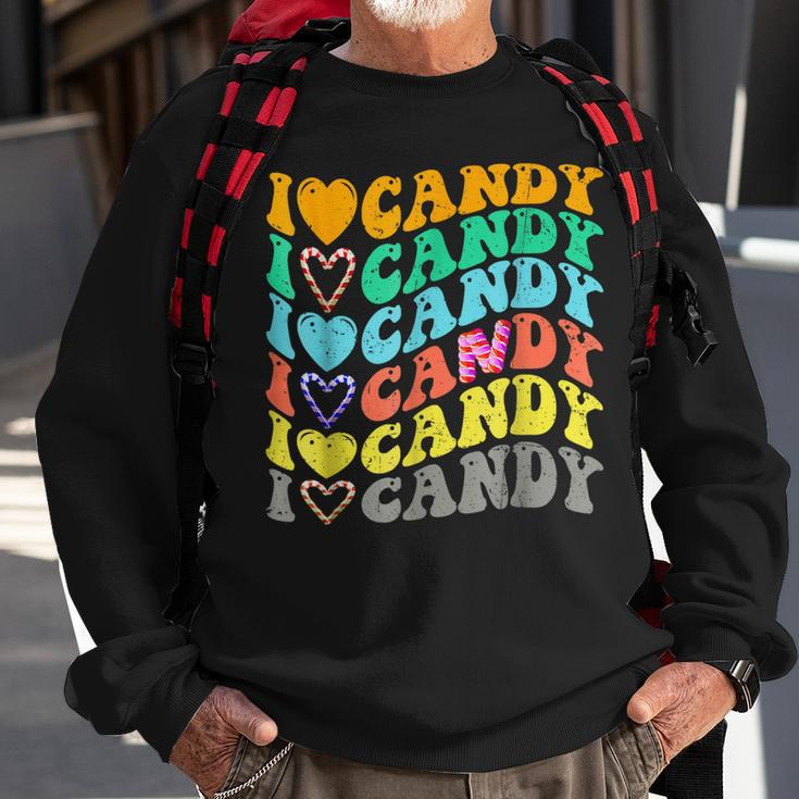 I Love Candy Halloween Party Cute Trick Or Treat Candyland Sweatshirt Gifts for Old Men