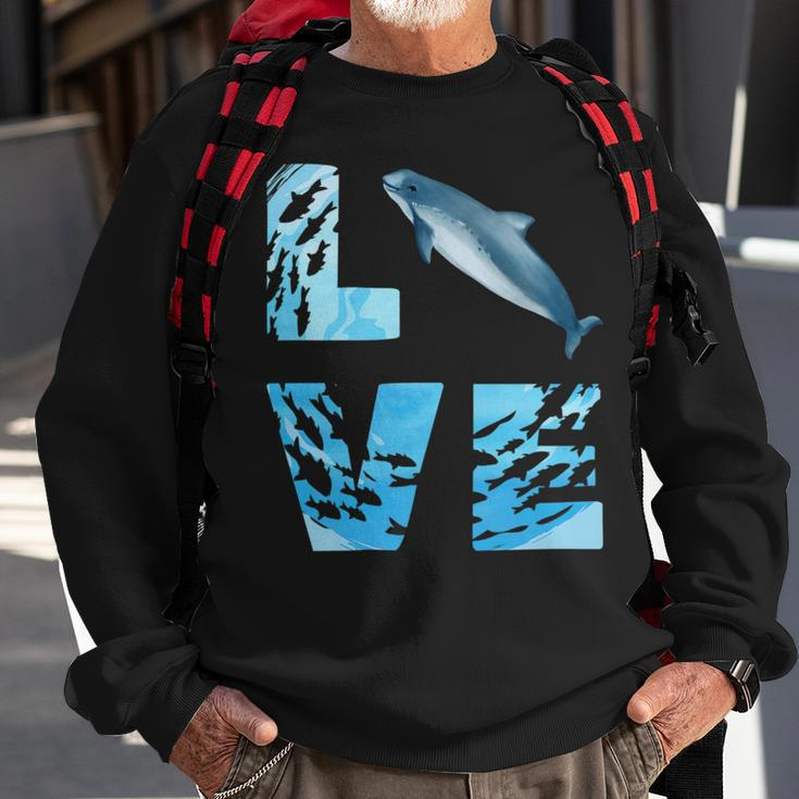 Love Harbor Porpoise Whale Sea Animals Marine Mammal Whales Sweatshirt Gifts for Old Men