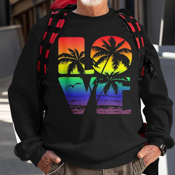 Love Is Love Gay Pride Lgbt Beach Sweatshirt Gifts for Old Men