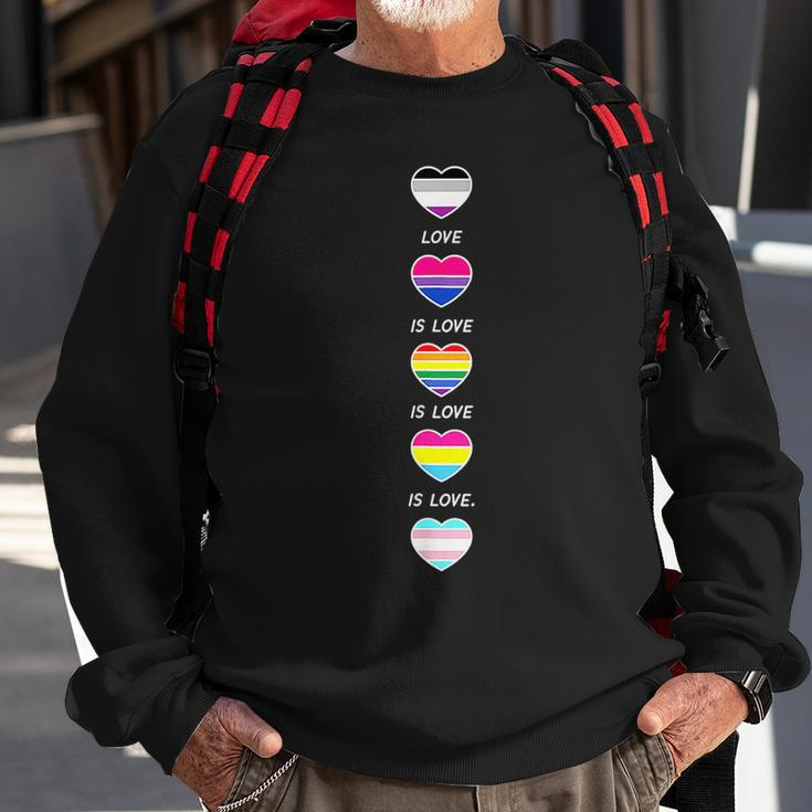 Love Is Love Pride Lgbtq Lgbt Gay Asexual Bi Pansexual Trans Sweatshirt Gifts for Old Men