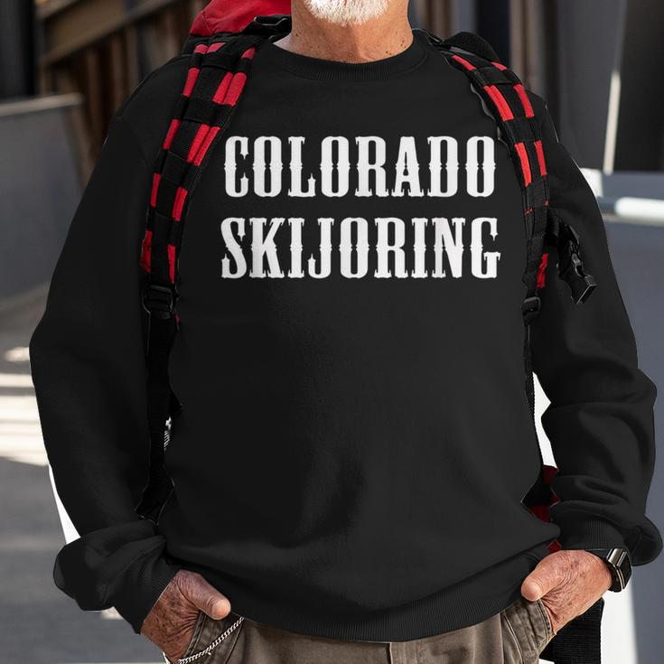 I Love Skijoring Colorado Sweatshirt Gifts for Old Men