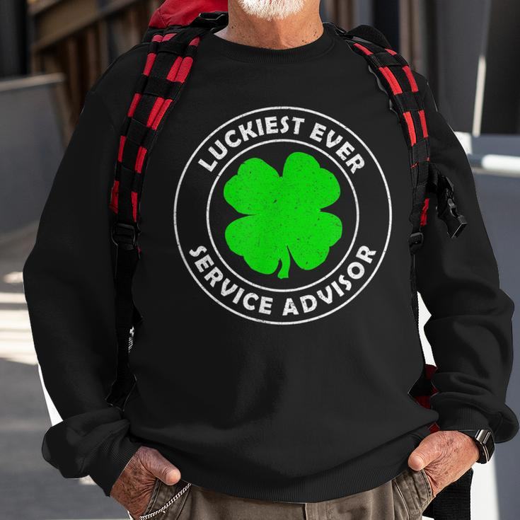 Luckiest Ever Service Advisor Lucky St Patrick's Day Sweatshirt Gifts for Old Men