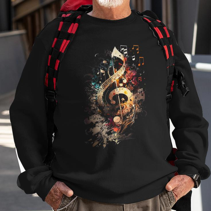 Magical Musical Instrument Music Notes Musician Treble Clef Sweatshirt Gifts for Old Men
