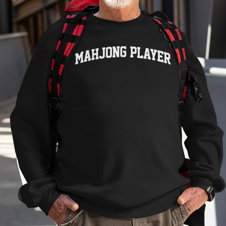 Mahjong Player Job Outfit Costume Retro College Arch Funny Sweatshirt Gifts for Old Men