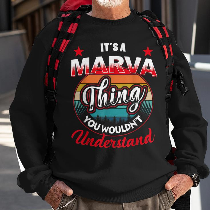 Marva Retro Name Its A Marva Thing Sweatshirt Gifts for Old Men