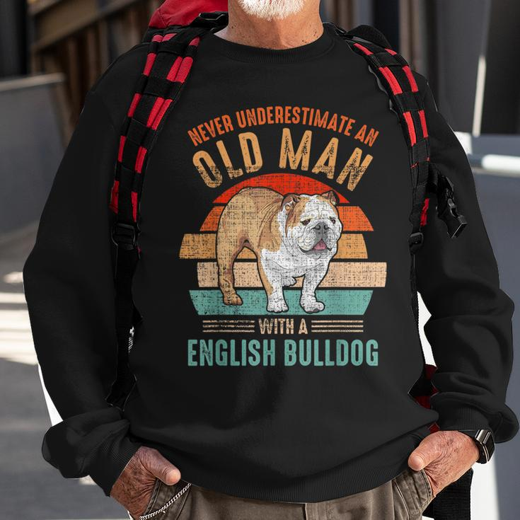 Mb Never Underestimate An Old Man With English Bulldog Sweatshirt Gifts for Old Men