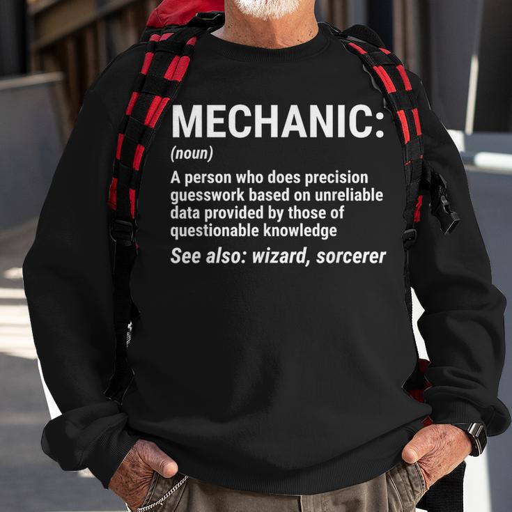 Mechanic Definition Mechanic Noun Sweatshirt Gifts for Old Men
