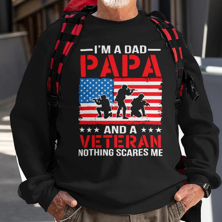 Mens Im A Dad Papa And A Veteran For Dad Fathers Day Grandpa 22 Sweatshirt Gifts for Old Men