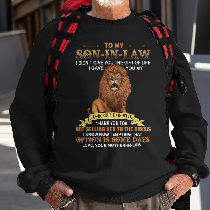 Mens To My Soninlaw Funny From Motherinlaw Thank You Sweatshirt Gifts for Old Men