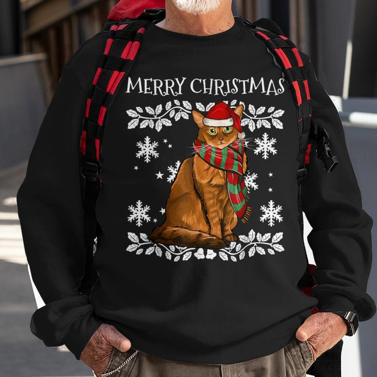 Merry Christmas Ornament Somali Cat Xmas Santa Sweatshirt Gifts for Old Men