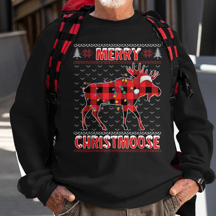 Merry Christmoose Christmas Moose Santa Ugly Sweater Sweatshirt Gifts for Old Men